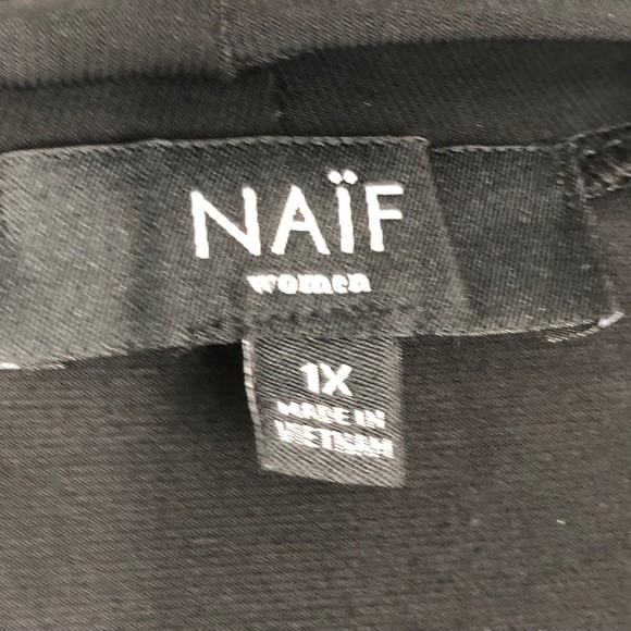 Naïf Women Plus SZ 1x Knee Length Tunic Dress 2 in 1 w/Black over Chevron Print - Picture 6 of 6